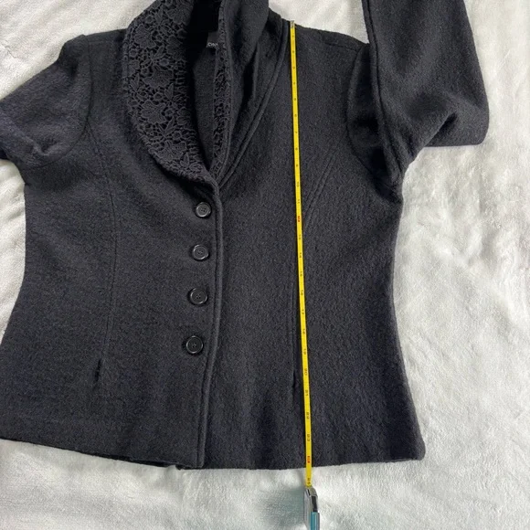 Cynthia Rowley Lace Collar Black Wool Jacket - Picture 10 of 12